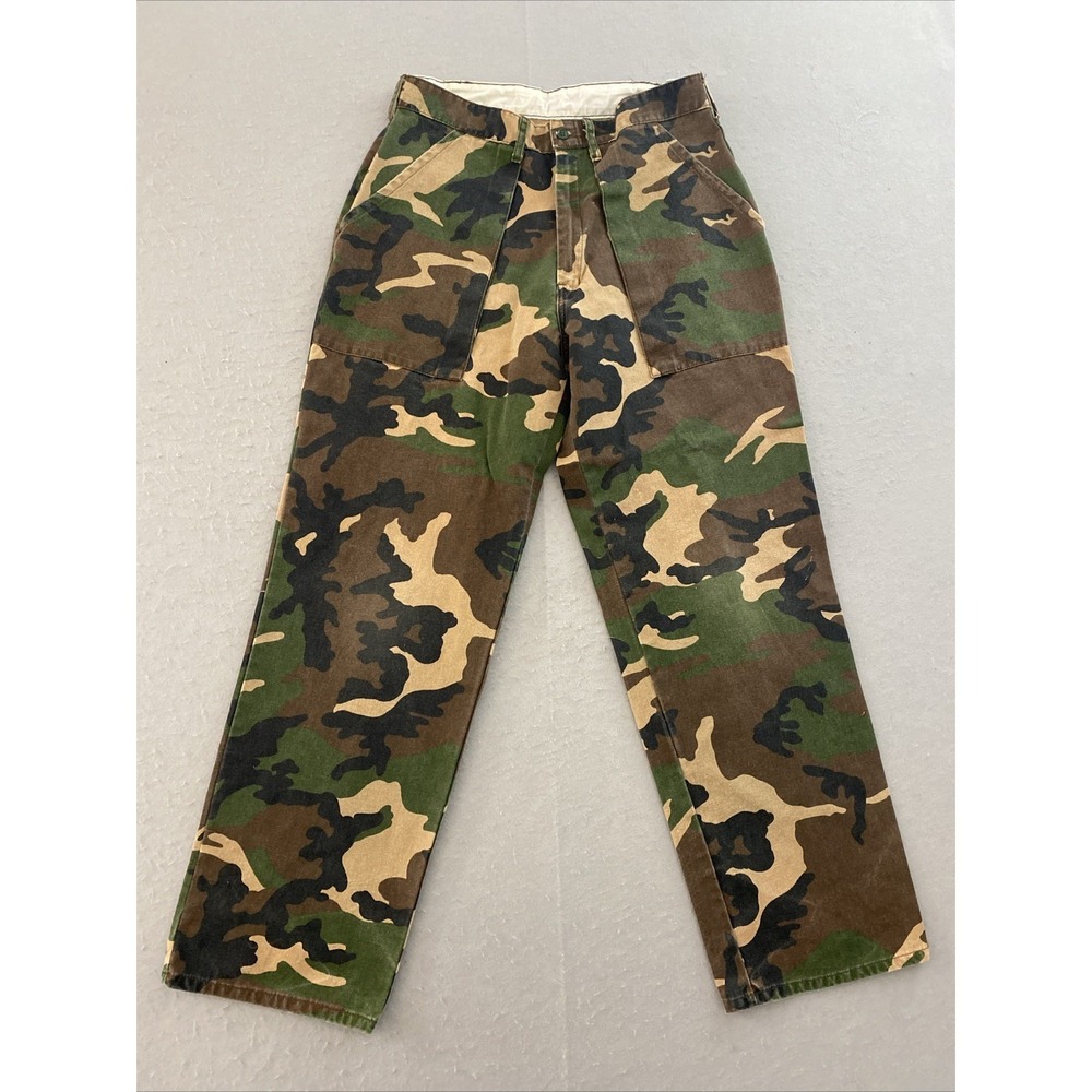 Duck Bay Woodland Camouflage Field Pants Men's Size Medium Vintage